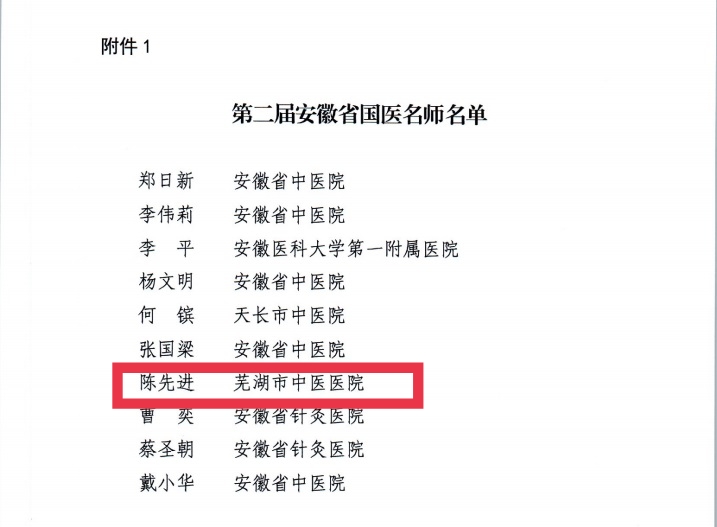 【喜報】蕪湖市中醫(yī)醫(yī)院多人獲評第二屆安徽省國醫(yī)名師、第三屆安徽省名中醫(yī)、第一屆安徽省名中藥師(圖2)